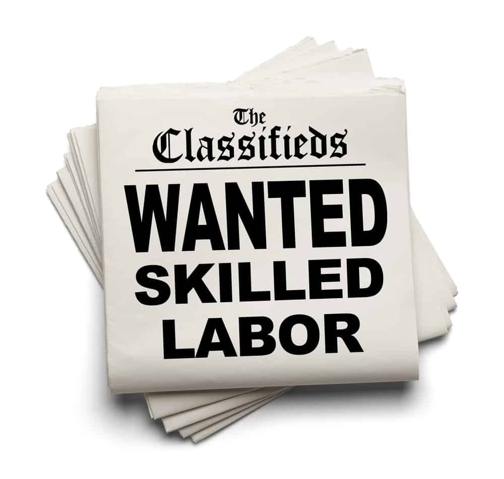 Classified Ad addressing the welder shortage of 2020