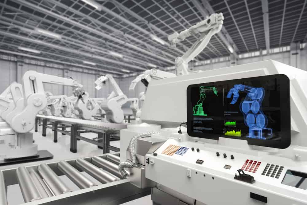 Robotic arms and automated systems in smart factories