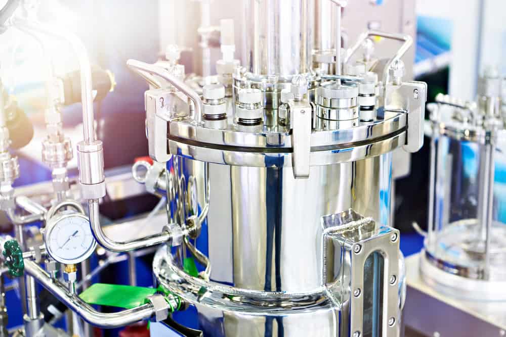 Stainless steel bioreactor used in the pharmaceutical industry