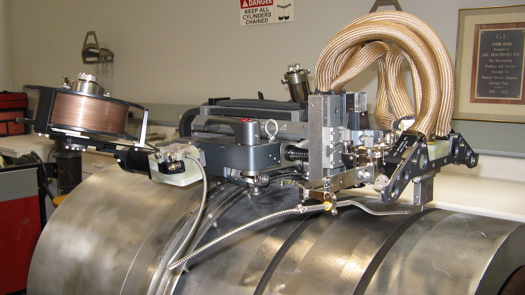 An image of GTAW welding a section of pipe.